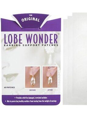 Lobe Wonder The ORIGINAL Earring Support Patches – 60 Clear & Latex-Free